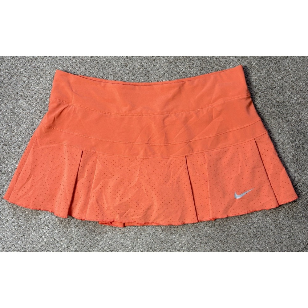 Nike Womens Medium Nike Dri-FIT Victory Breathe‎ Flouncy Skirt Skort Neon Orange